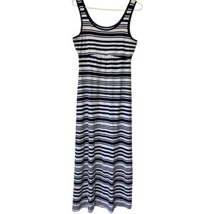 Columbia Black and White Striped Maxi Dress